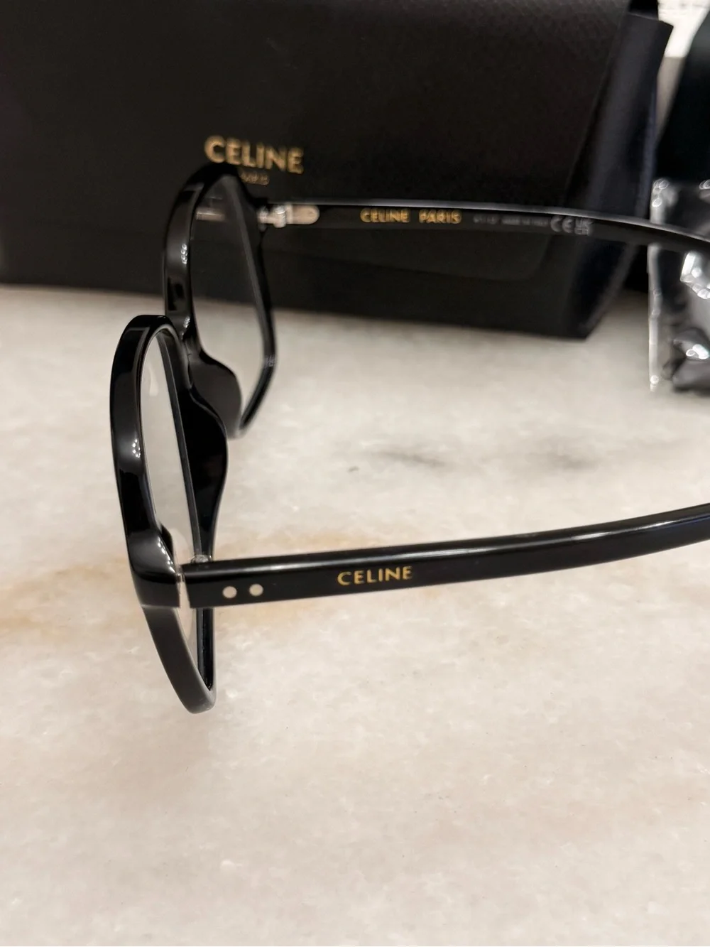 Celine Black Square Optical Glasses, no prescription- original lense